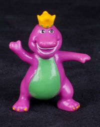 Barney the Dinosaur Waving Wearing Yellow Crown PVC Figure